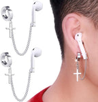 ZOSTLAND 1 Pair Creative Earphone Anti Lost Sports Earring Clip Earclip Strap Wireless Earhook Earbud Ear Bud Holder Connector Compatible with Airpods 1/2/Pro/3 Beats Fit Pro Sony (Cross Clip)