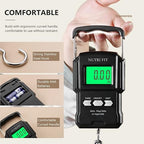 NUTRI FIT Luggage Weight Scale Fish Weighing Scales Digital Handheld Suitcase Weigher with Hook, 165lb/75kg with Measuring Tape for Travel, Fishing, Gifts