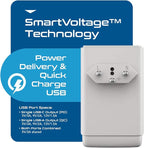 Ceptics Switzerland Plug Adapter, Travel with QC 3.0 & PD, Safe Dual USB & USB-C - 2 USA Socket Compact & Powerful - Quick Charge 3.0 & Power Delivery - Type J AP-11A - Fast Charging
