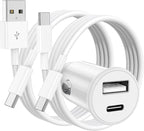 48W USB C Car Charger for iPhone 17 16 15 Pro Max, 48W Dual Port USB-C & USB-A Car Fast Charging Adapter, 2X3FT C to C Cable & A to C Carplay Cable for iPhone 17 16 15 Series/iPhone Air, iPad, Samsung