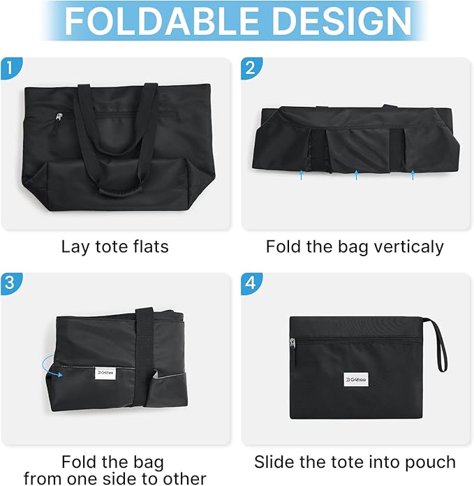 G4Free Beach Bag,Waterproof Beach Tote Pool Bags for Women,Compatible with Cup,Foldable for Weekender Travel