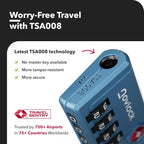Luggage Locks TSA Approved with Inspection Indicator and Resettable 4-Digit, Easy-to-Read Combination, TSA Locks for Luggage, Suitcases, Backpacks & Travel Bags, Blue, 2-Pack