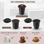 3-in-1 Single Serve Coffee Maker, Pod, Ground Coffee & Tea Brewer, Fast Brew Compact Coffee Machine with Touch Screen and 50 oz Water Reservoir