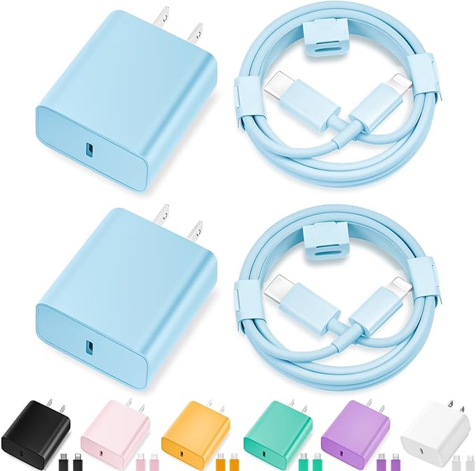 iPhone Charger Fast Charging,[MFi Certified] 2Pack 20W Type C Fast Charger Block with [10FT&6FT] USB C to Lightning Cable Compatible for iPhone 14/13/12/11 Pro Max/Xs Max/XR/X,iPad