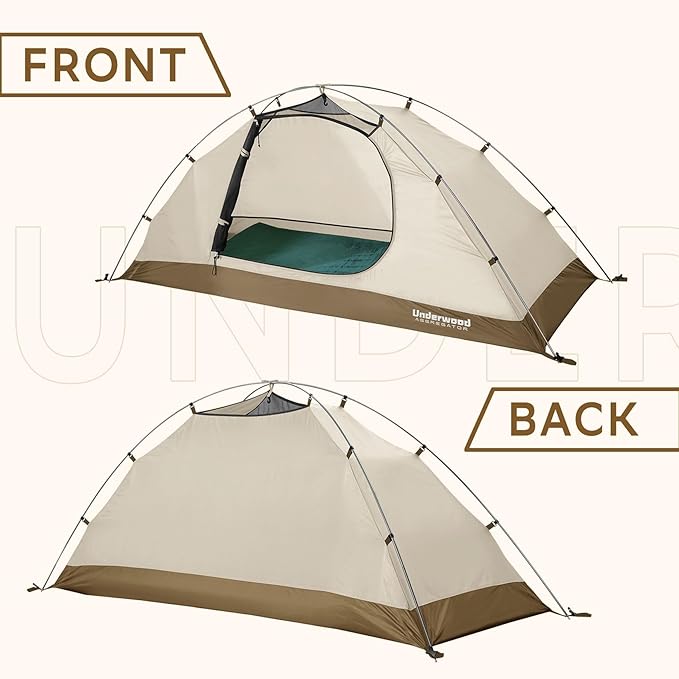 1/2 Person Backpacking Tent for 4-Season - Winter Waterproof Tent for One Person, Lightweight Camping Gear for Backpacking, Easy Set Up Cold Weather Essentials by Underwood Aggregator