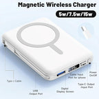 Azmuth for MagSafe Portable Charger, 10000mAh Magnetic Power Bank with 20W PD USB-C Fast Charging LED Display for MagSafe Battery Pack, Magnetic Travel Charger for iPhone 17/16/15/14/13/12 Series