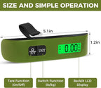 BAGAIL Digital Luggage Scale, 110lbs Hanging Baggage Scale with Backlit LCD Display, Portable Suitcase Weighing Scale, Travel Luggage Weight Scale with Hook, Strong Straps for Travelers