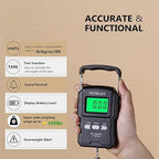 NUTRI FIT Luggage Weight Scale Fish Weighing Scales Digital Handheld Suitcase Weigher with Hook, 165lb/75kg with Measuring Tape for Travel, Fishing, Gifts