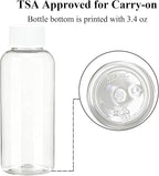 DNSEN Travel Size Empty Mouthwash Bottles 3.4 oz, White Screw Cap, Clear Toiletry Containers, 5 Pack
