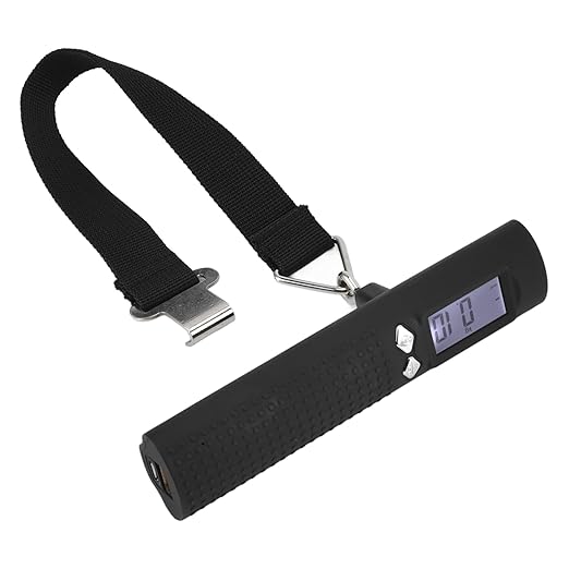 3 in 1 Digital Luggage Scale, 110lbs Capacity LCD Display Portable Hanging Suitcase Weight Scale with Flashlight for Travel
