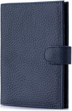 RFID Leather Passport Holder for Travel Women & Men – Slim Passport Wallet for Womens with Card Slots, Zippered Coins Pocket and Cash Holder Mother's Day Gift (Sapphire Blue)