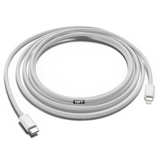 Car Apple Carplay Cable，USB C to Lightning Cable 10FT Compatible with 14 13 12 13 Pro Max XR XS X Charger Cord，Car Charging Cord