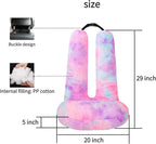 FHSGGP Travel Pillow Car Travel Sleep Support Pillow 2-in-1 Lap Pillow and Car Pillow with Neck and Body Support for Adults and Kids on Long Trips Kids Travel Pillow Colorful Purple