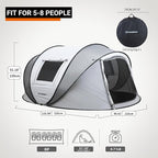 EchoSmile Pop Up Camping Tent, 2/4/6 Person Easy Setup Tent, Water Resistant Dome, Portable with Carry Bag
