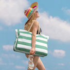 Becokan Beach Bags for Women Large Waterproof Beach Tote Bag Zipper Beach Bags Waterproof Sandproof Swim Pool Bag Large Tote