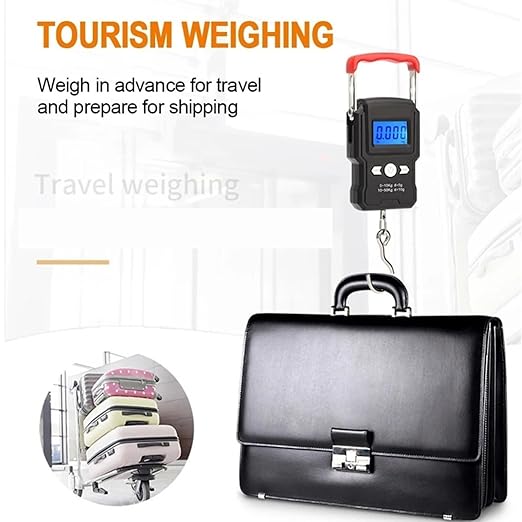 Luggage Weight Scale, Portable Hanging Hook Scale 50Kg LCD Digital Display Handheld Mini Electronic Weighting Scale Fishing Travel Luggage Scale,for Travel