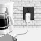 6 Outlet Extender, HITRENDS Multi Plug Outlet Extender, 4 Pack 3-Prong Wall Plug Multiple Splitter for Cruise Ship Home Office Dorm Room Essential, 1875W, Black
