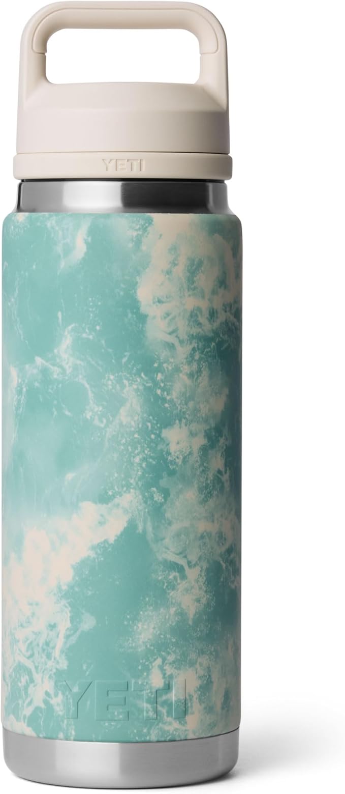 YETI Rambler 26 oz Bottle, Leakproof, Vacuum Insulated, Stainless Steel with Chug Cap, Sea View