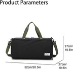 Gym Bags for Men with Side Pocket, 38L Sports Gym Duffle Bag with Adjustable Strap&Shoe Compartment, Large Waterproof Sport Duffel Bags for Travel, Sports, Fitness&Workout(Black/Olive Green)