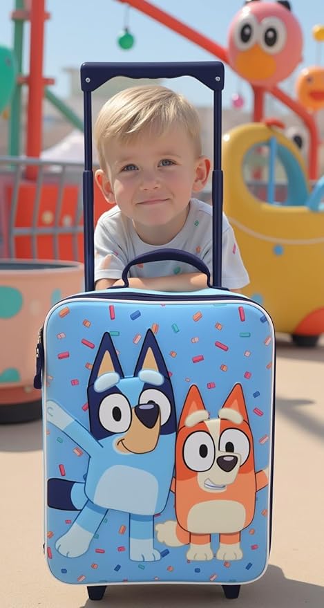 Fast Forward Bluey 16" Soft Luggage - Cute & Durable Carry-On Suitcase for Travel 16X12X5