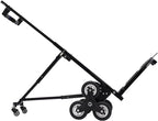 Folding Hand Truck Dolly Height Adjustable Steel Luggage Cart Trolley Cart Black MAX Load 460lbs Rubber Wheels for Moving,Shopping,Travel,Office Use