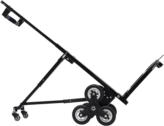 Folding Hand Truck Dolly Height Adjustable Steel Luggage Cart Trolley Cart Black MAX Load 460lbs Rubber Wheels for Moving,Shopping,Travel,Office Use