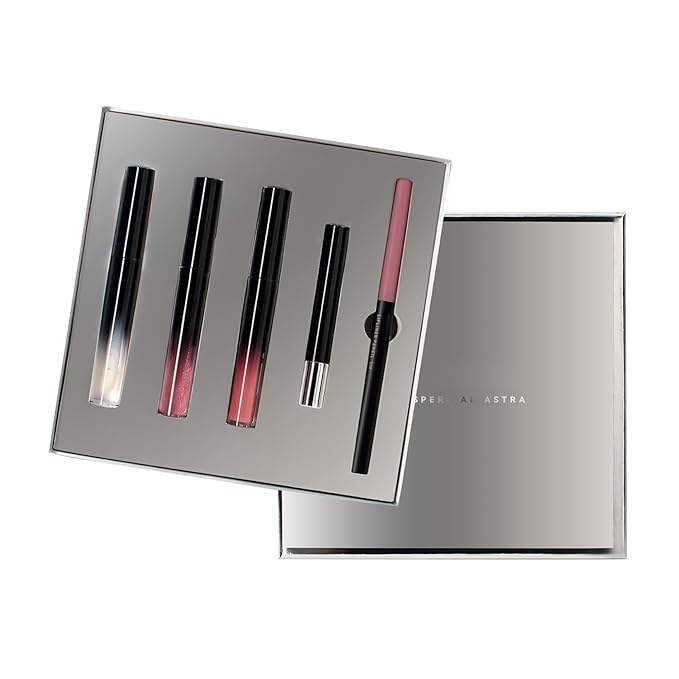 Long-Lasting Lip Makeup Set | 5-Piece Hydrating Kit for Women with Lipstick, LipGloss, Lip Liner | Daily Essential Set A One Size