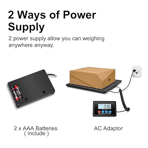 Fuzion Shipping Scale, 440LB x 10g High Accuracy Digital Postal Scale, Durable Alloy Steel Platform, Heavy Duty Scale for Packages, Postage, Luggage, Battery and AC Adapter Powered