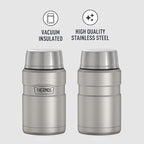 THERMOS Stainless King Vacuum-Insulated Food Jar,24 Ounce,Matte Steel,(Pack of 4)