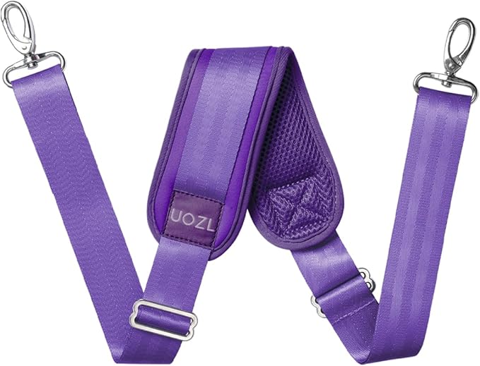 59 Inch Shoulder Straps, Soft with Ultra-Thick Fixed Shoulder Pad, Two Way Independently Adjustable Buckle Replacement Straps for Laptop Bag Messenger Bag Tool Bag Luggage,Purple