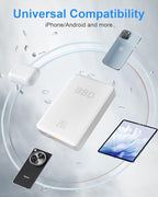 BBD Magnetic Power Bank for iPhone,12000mAh Magsafe Battery Pack with 20w Fast Charging,Slim Magsafe Power Bank USB C in&Out,Wireless Portable Charger for iPhone 17/16/15/14/13/12 Series-White
