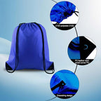 PLULON 15 Pcs Blue Drawstring Bags Drawstring Backpack Bulk, String Backpack Cinch Sack Sport Gym Backpack Bags for Yoga Traveling Outdoor Sports
