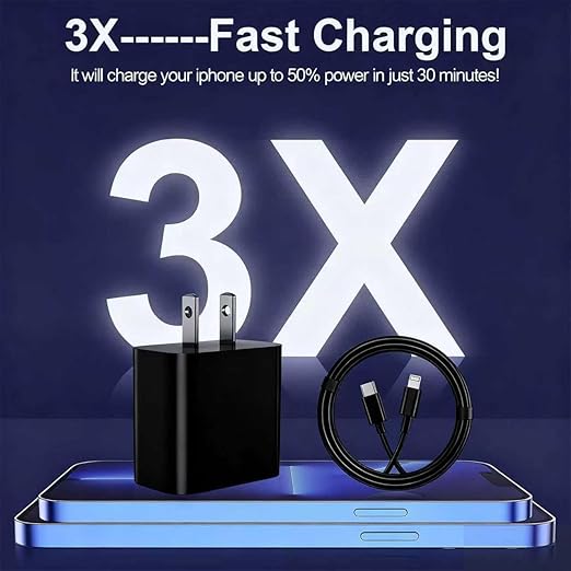 FEEL2NICE iPhone Charger Fast Charging 2 Pack Type C Wall Charger Block with 2 Pack [6FT&10FT] Long USB C to Lightning Cable for iPhone 14/13/12/12 Pro Max/11/Xs Max/XR/X,AirPods Pro,Black