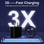 FEEL2NICE iPhone Charger Fast Charging 2 Pack Type C Wall Charger Block with 2 Pack [6FT&10FT] Long USB C to Lightning Cable for iPhone 14/13/12/12 Pro Max/11/Xs Max/XR/X,AirPods Pro,Black