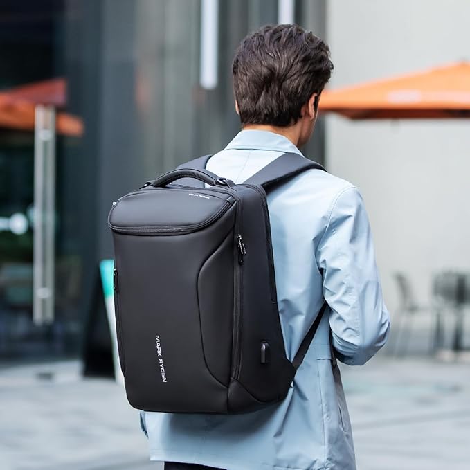 MARK RYDEN Business Backpack for Men, 17.3 Inch Tech Waterproof Laptop Backpack with USB Charging Port, Professional Work Backpack for Travel, Office, College, Commuting, Hiking