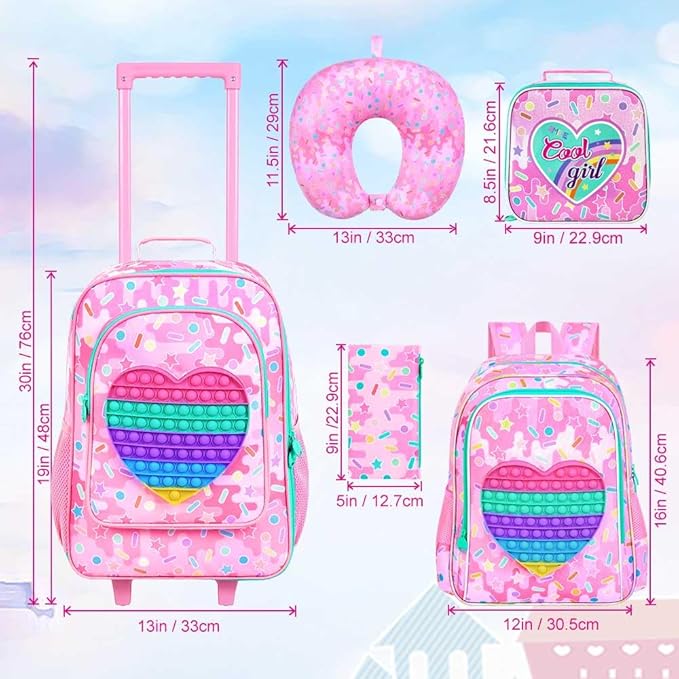 WZLVO Kids Luggage for Boys and Girls, Cute Dinosaur Unicorn Rolling Wheels Suitcase for Toddler Children