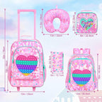 WZLVO Kids Luggage for Boys and Girls, Cute Dinosaur Unicorn Rolling Wheels Suitcase for Toddler Children