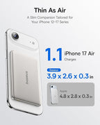 Baseus 0.3" Ultra Slim 5000mAh MagSafe Portable Charger Bundle with PD 20W 20000mAh Wireless Portable Charger, Wireless Fast Charger for iPhone 16/15/14/13/12