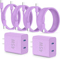 QZIIW Super Fast Samsung Charger Type C,45W Dual Port USB C Fast Charger Block [2-Pack] & Extra Long 60W 3/6/6/10FT USB C Cable - PD Quick Charging 3.0 for Samsung Galaxy S25 Ultra/S24+/S23 iPhone 16