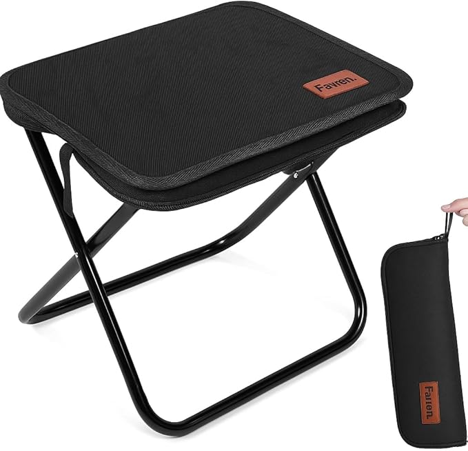 Portable Folding Stool Chair – Lightweight Compact Camping Stool with Carry Bag, Heavy Duty 265 lbs, Pocket Chair for Hiking, Backpacking & Travel