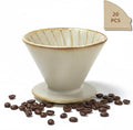 DIF DECO Ceramic Pour Over Coffee Dripper, Reusable Porcelain Portable Pour Over Coffee Maker, Slow Brewing Accessories with 1 Holes for Home, Office, Travel, Camping (Brown)