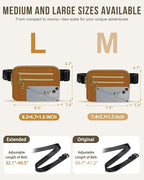 Capolo Fanny Packs for Women Fashion Waist Packs Bag with Adjustable Strap and 4 Zipper Pockets Waterproof Everywhere Crossbody Belt Bag for Workout Running Travelling(Brown, Large)