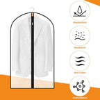 6 Pack Garment Bags 60 * 100cm, 40in PEVA Translucent Garment Covers, Suit Storage Bags, Dress Organizer Bags Used To Protect Shirts, Winter Coats, Jackets