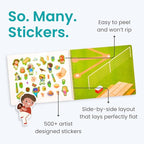 All Kinds of Sports 500+ Kids Sticker Book by Cupkin Fun Toddler Travel Activity Coloring and Sticker Book, Road Trip Essentials, 12 Coloring Pages 12 Scenes for Ages 2–8 Years