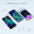 Magnetic Portable Charger,5000mAh Wireless Magnetic Power Bank,22.5W Fast Charging MagSafe Battery Pack for iPhone 16/15/14/13/12 Series,Ultra Slim Power Bank for Outdoor Travel(White)