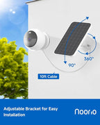 Noorio Solar Panel 3W for Security Camera Outdoor, Solar Charger for Security Camera Outdoor Wireless, Portable Outdoor Charger with 10ft Extension Cable