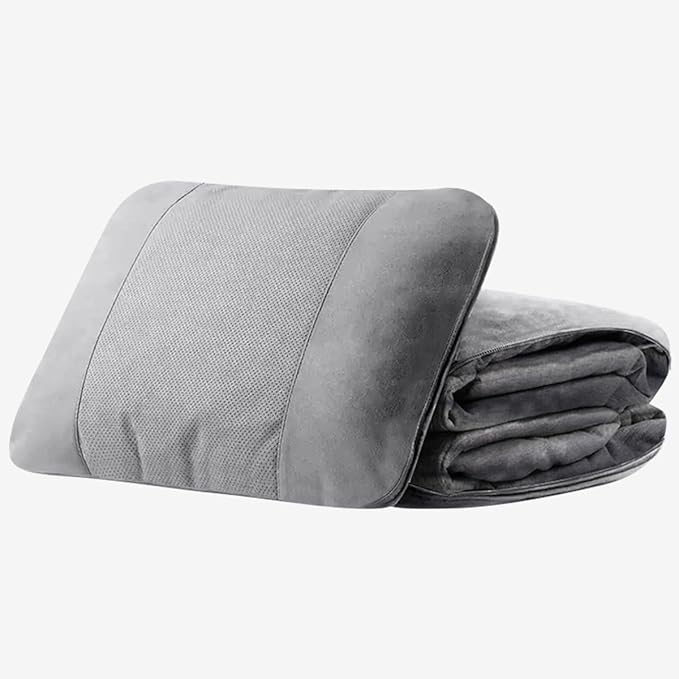 3-in-1 Car Pillow Blanket for Land Rover Discovery Multifunctional Luxury Soft Travel Cushion Quilt Portable Convertible Breathable Car Seat Accessories, Gray Style