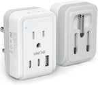 1 Pack US to India Plug Adapter, VINTAR Foldable India Power Adapter with 2 Outlets and 3 USB Ports(2 USB C), 5 in 1 Type D Plug Adapter for US to India Bangladesh Maldives Pakistan Sri Lanka
