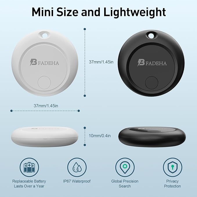 2026 [Apple MFi Certified] (iOS Only) Bluetooth Tracker Smart Finder for Apple Find My iPhone Keys Finder GPS Tracker, 5-10 Years Staying Power, Keys Finder and Item Locator for Wallet, Bags, Passport