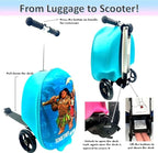 Fast Forward Moana 18" Ride-On Suitcase Scooter - Lightweight Carry-On Foldable Scooter Luggage